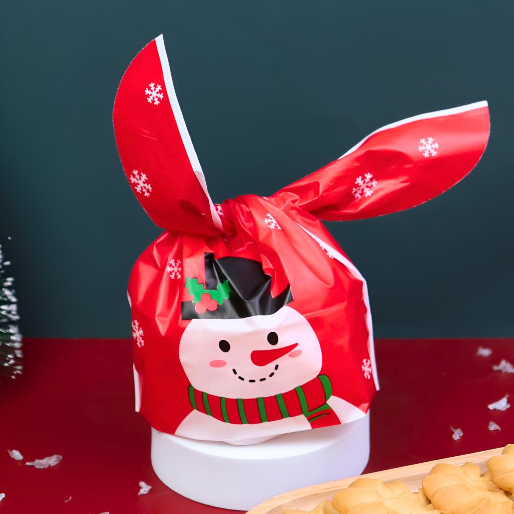 ถุงของขวัญโบว์หูกระต่าย ลายคริสต์มาส 04 ขนาด 6 x 13.5 x 23 ซม.