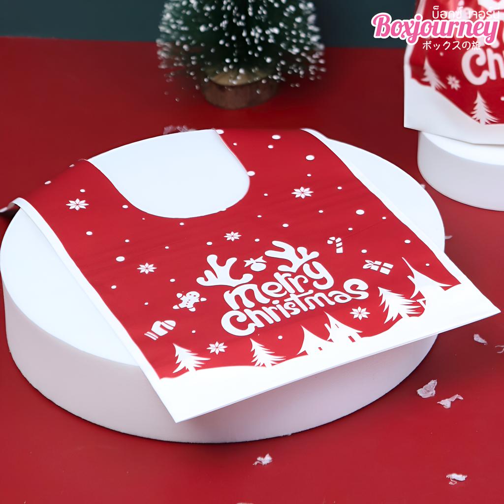 ถุงของขวัญโบว์หูกระต่าย ลายคริสต์มาส 05 ขนาด 6 x 13.5 x 23 ซม.