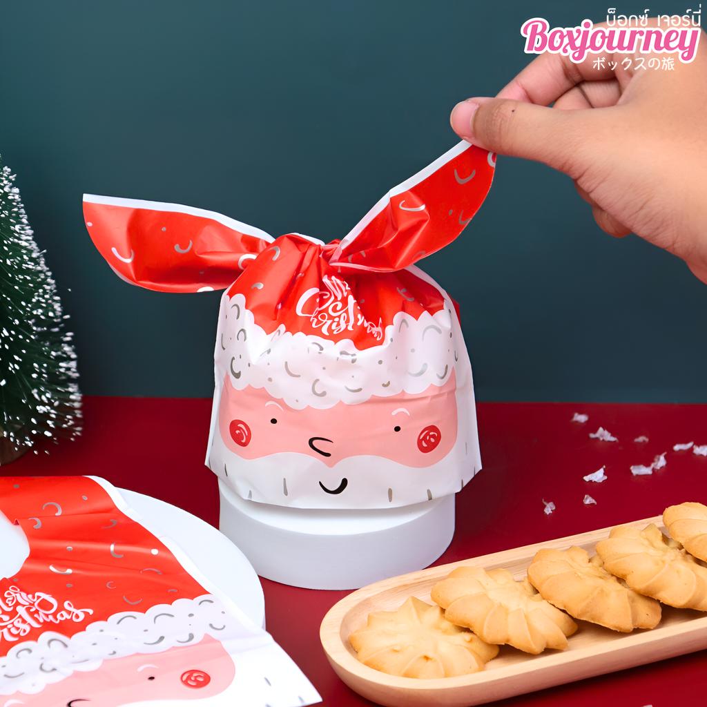 ถุงของขวัญโบว์หูกระต่าย ลายคริสต์มาส 07 ขนาด 6 x 13.5 x 23 ซม.