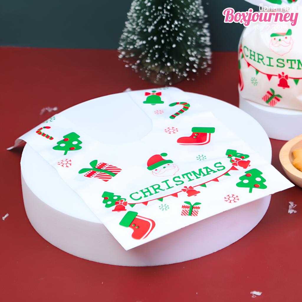 ถุงของขวัญโบว์หูกระต่าย ลายคริสต์มาส 08 ขนาด 6 x 13.5 x 23 ซม.