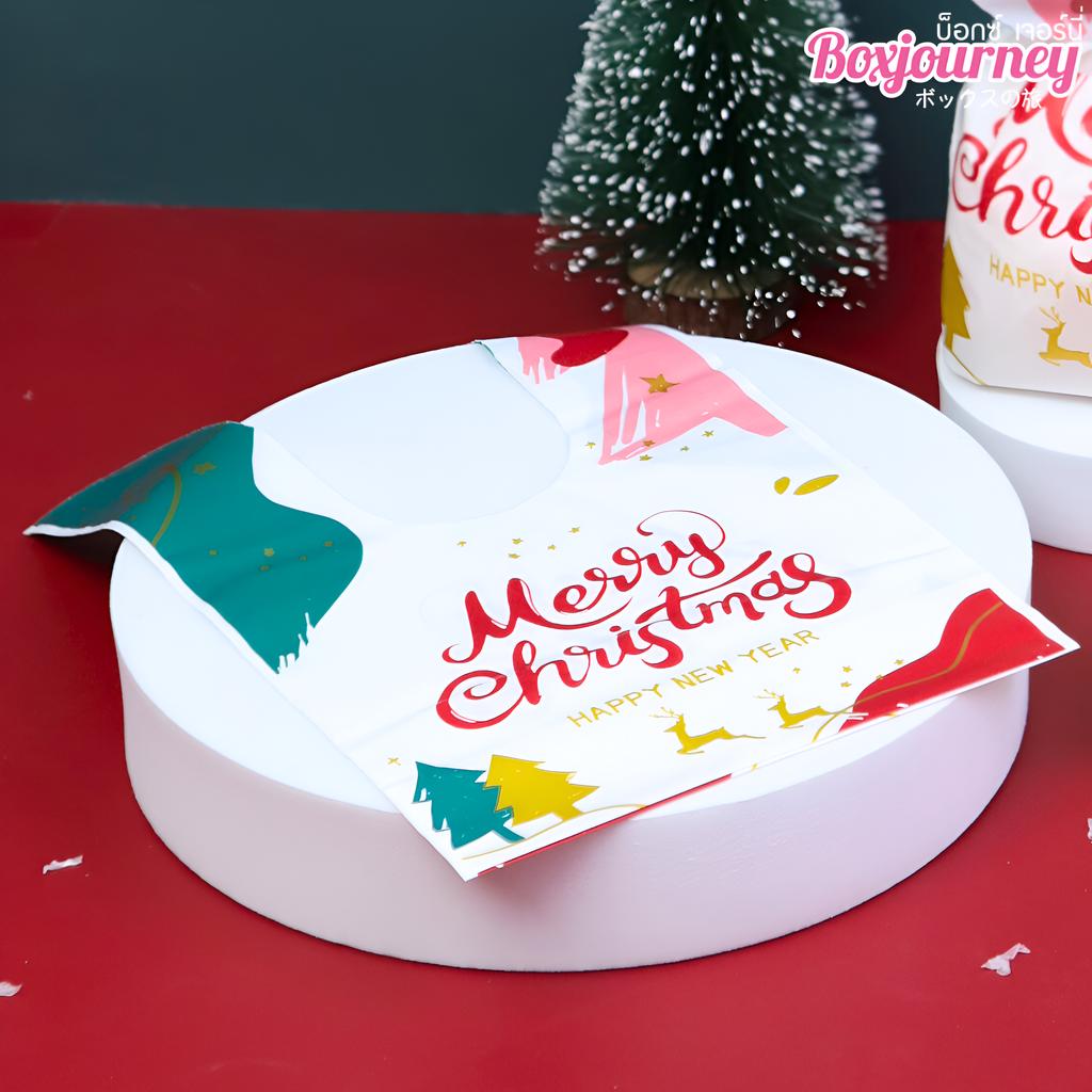 ถุงของขวัญโบว์หูกระต่าย ลายคริสต์มาส 09 ขนาด 6 x 13.5 x 23 ซม.