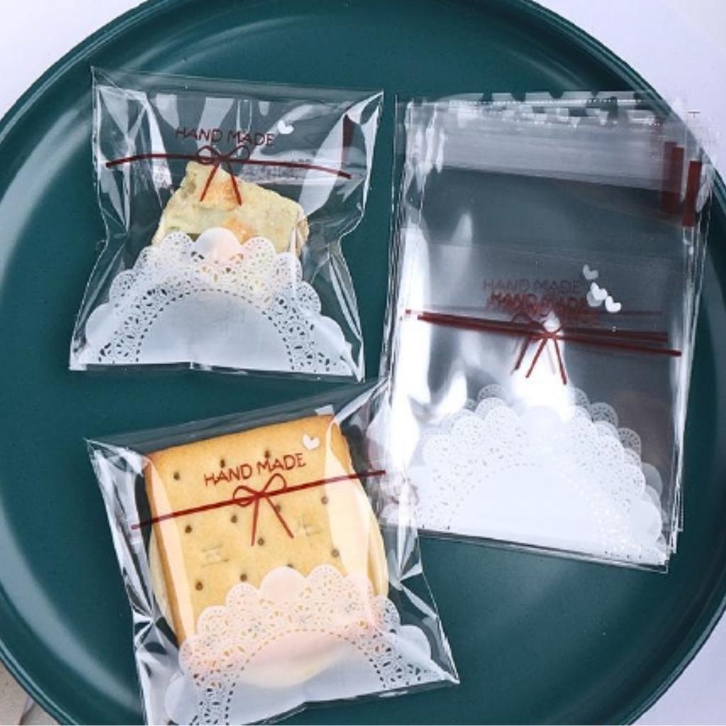 ถุงคุกกี้ปากกาว ลาย Thank you 02 ขนาด 7x7 ซม.