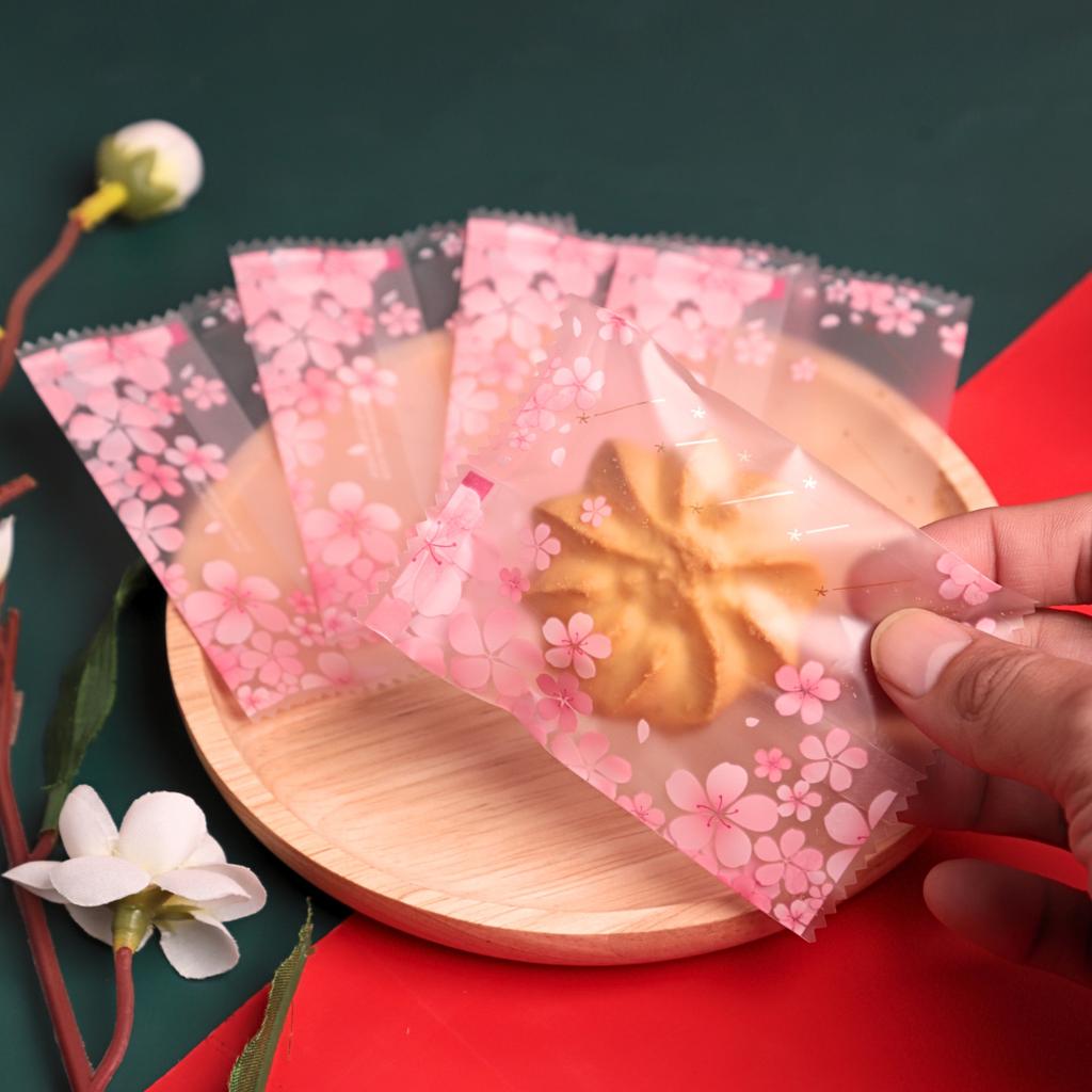 ถุงซีลคุกกี้ ลาย Sakura ขนาด 7x10 ซม.