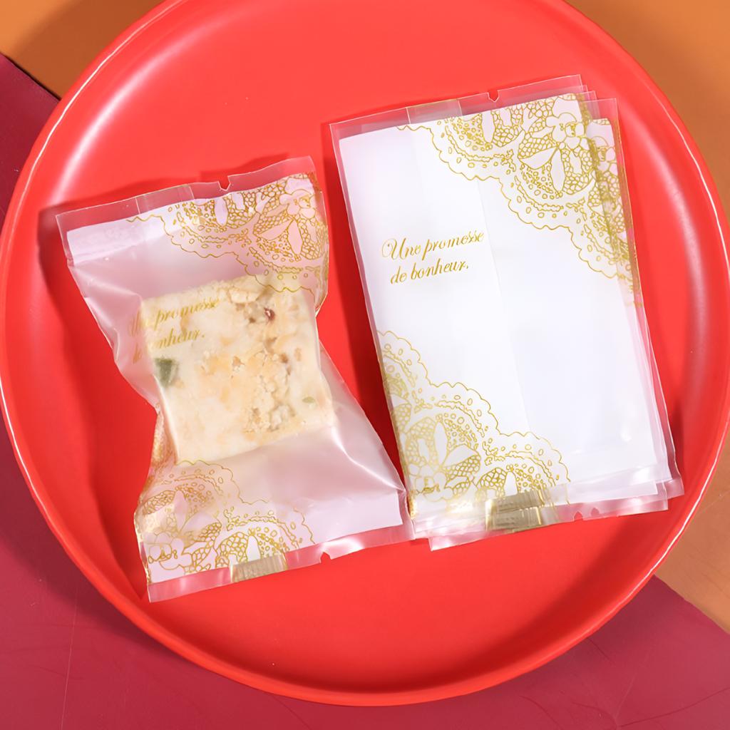 ถุงซีลคุกกี้ ลาย Gloden vintage ขนาด 7x10 ซม.