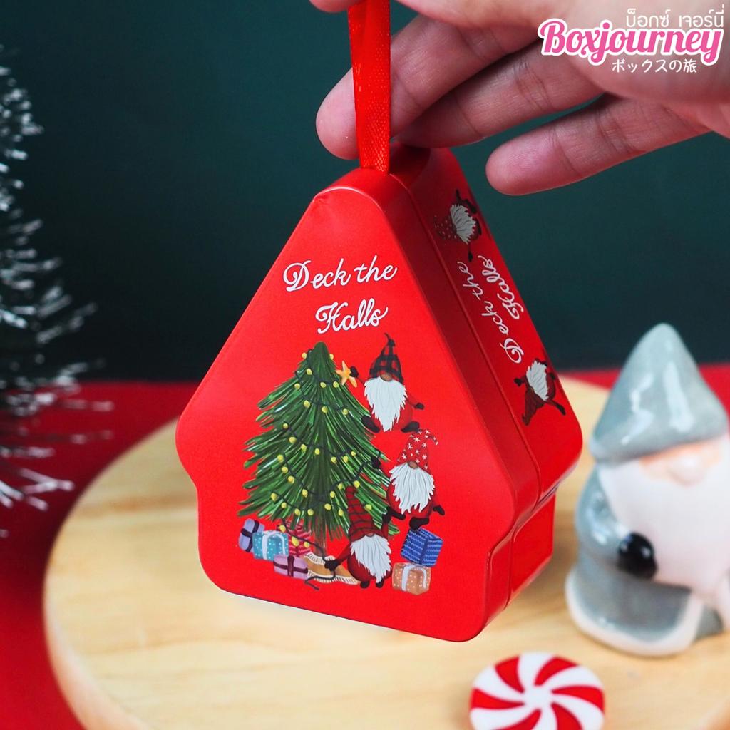กล่องเหล็กใส่ขนม ลายคริสต์มาส 01 ขนาด 8.5 x 4 x 10.5 ซม.