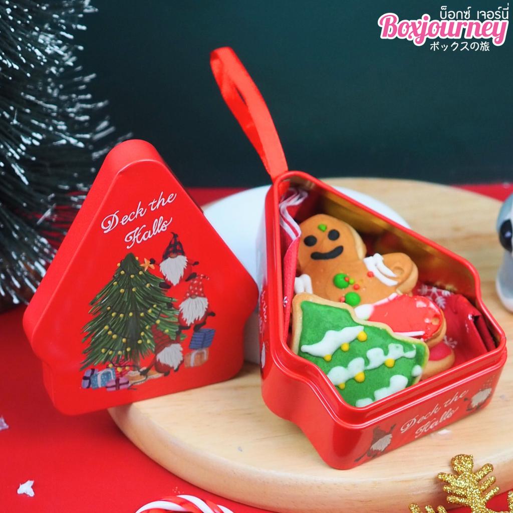 กล่องเหล็กใส่ขนม ลายคริสต์มาส 01 ขนาด 8.5 x 4 x 10.5 ซม.