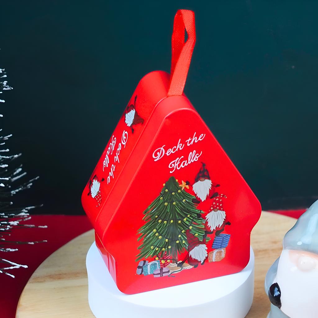 กล่องเหล็กใส่ขนม ลายคริสต์มาส 01 ขนาด 8.5 x 4 x 10.5 ซม.