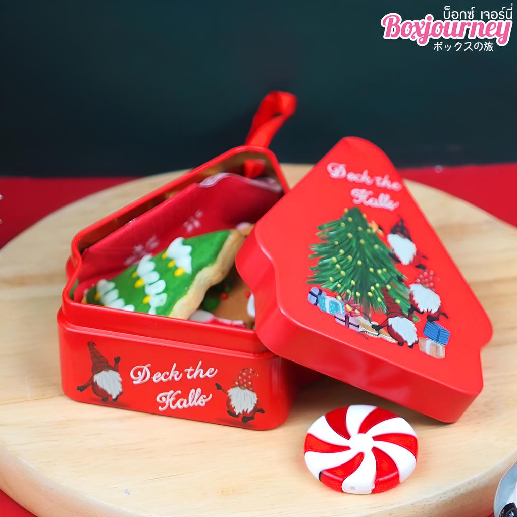กล่องเหล็กใส่ขนม ลายคริสต์มาส 01 ขนาด 8.5 x 4 x 10.5 ซม.