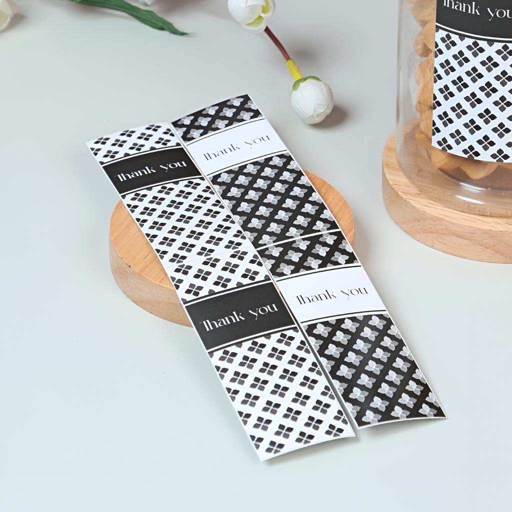 สติกเกอร์สายคาด ลาย Thank you Siam 3.5x10 ซม. (32 ดวง)