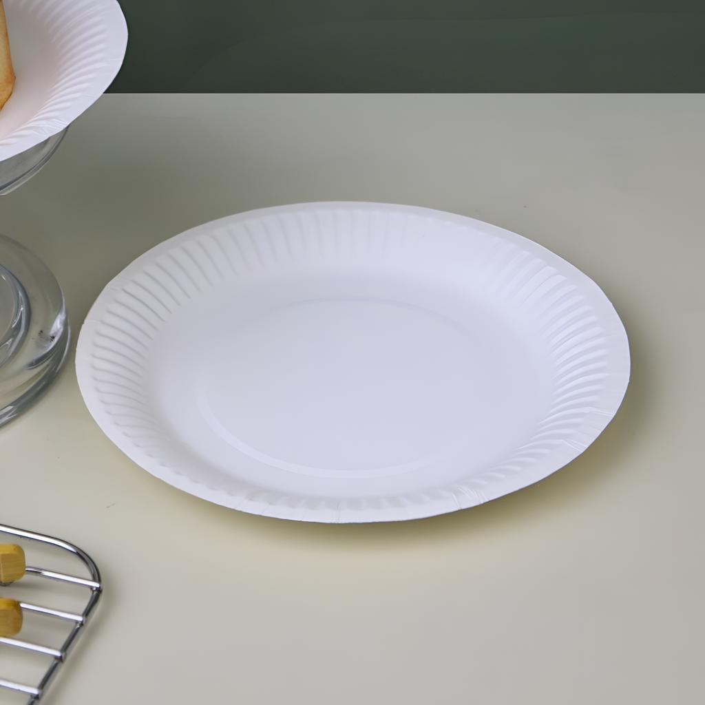 จานกระดาษ สีขาว 6 นิ้ว