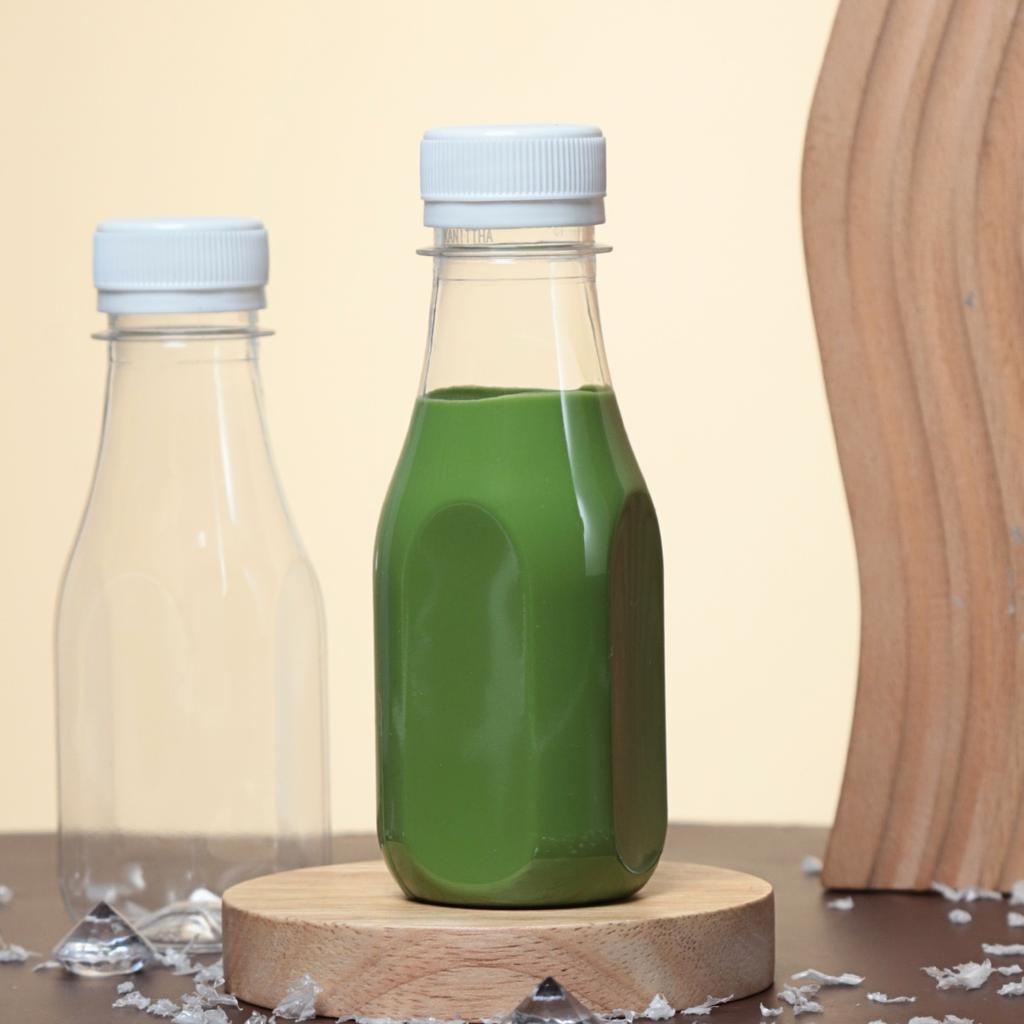 ขวดพลาสติก PET 150 cc. ทรงเหลี่ยมมน  ปาก 30มม.ฝาขาว