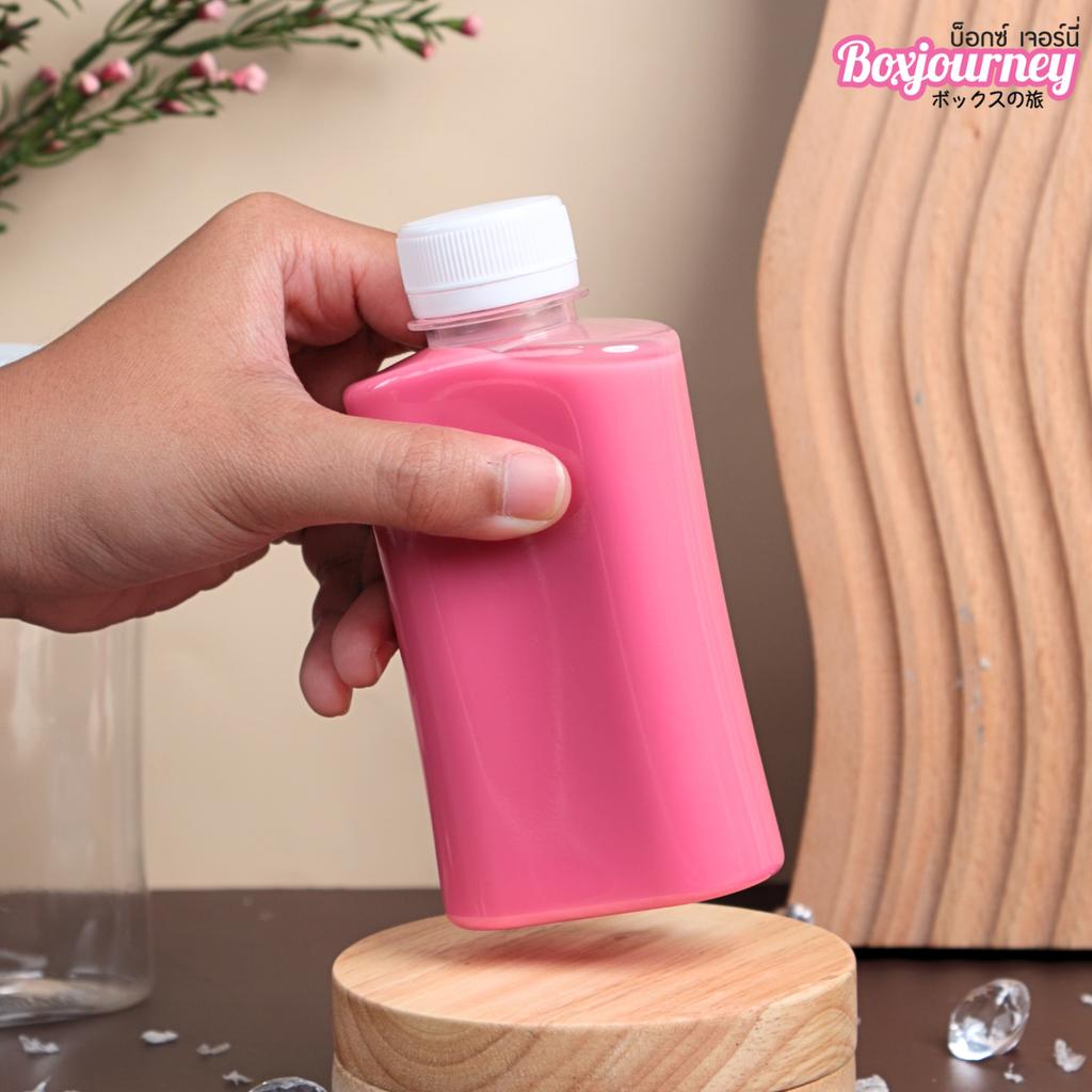 ขวดพลาสติก PET 200 cc. ทรงมิริน  ปาก 30มม.ฝาขาว