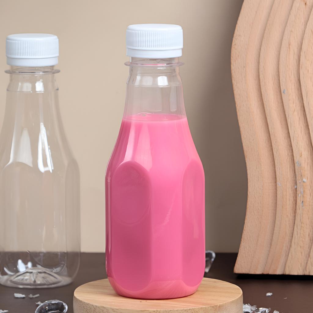 ขวดพลาสติก PET 220 cc. ทรงเหลี่ยมมน  ปาก 30มม.ฝาขาว