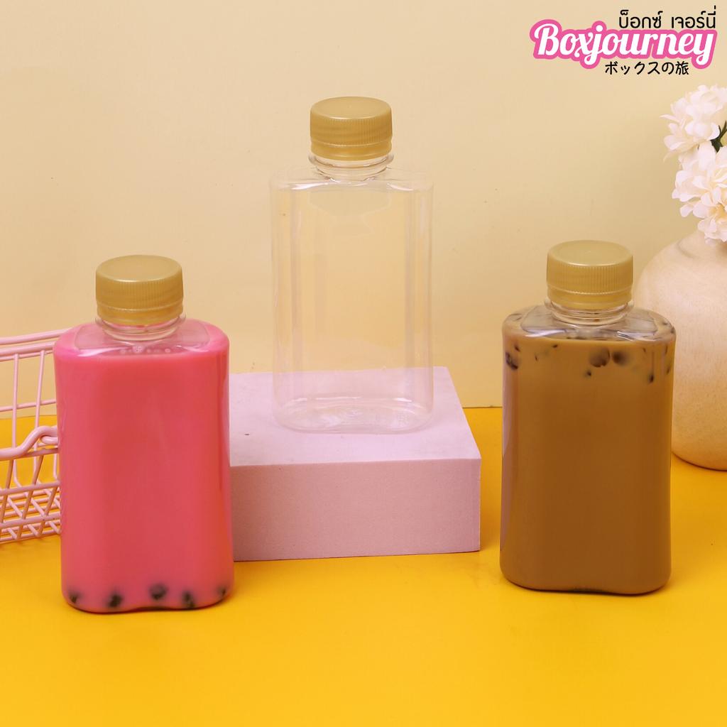 ขวดพลาสติก PET 200 cc. ทรงมิริน  ปาก 30มม.ฝาทอง