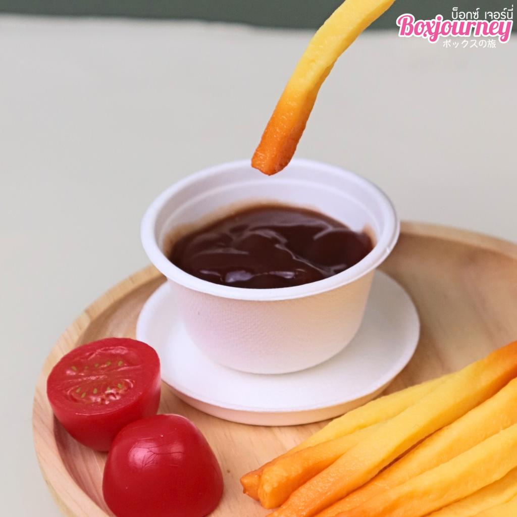 ถ้วยน้ำจิ้มชานอ้อย 2 oz พร้อมฝาปิด