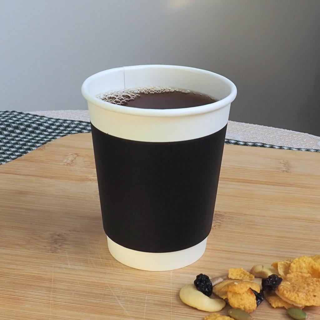 แก้วกระดาษ 2 ชั้น สีดำ (Double Wall) ขนาด 8 oz.