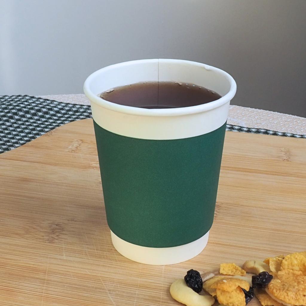 แก้วกระดาษ 2 ชั้น สีเขียว Double Wall) ขนาด 8 oz.