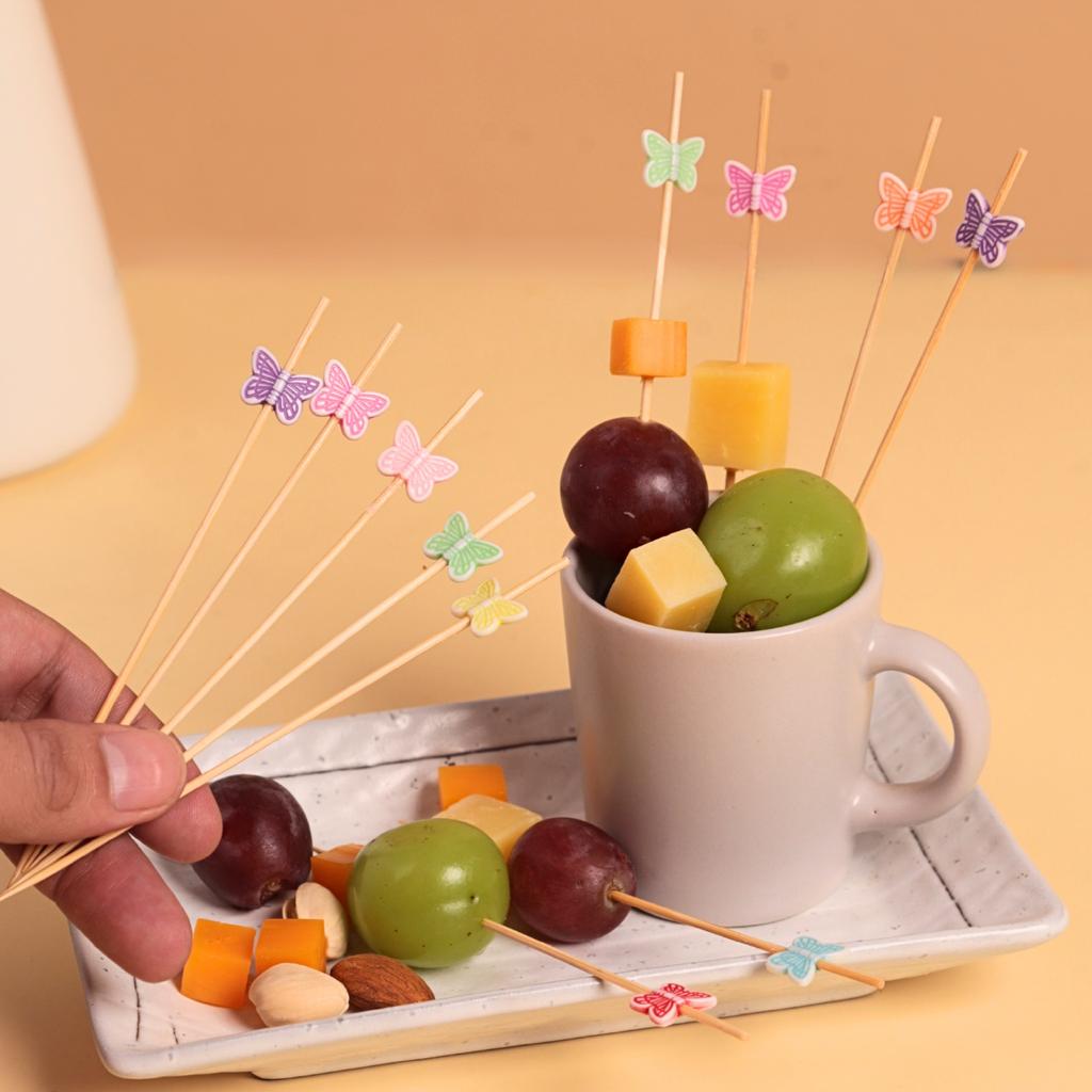 ไม้เสียบผีเสื้อ พาสเทล ยาว 12 ซม.