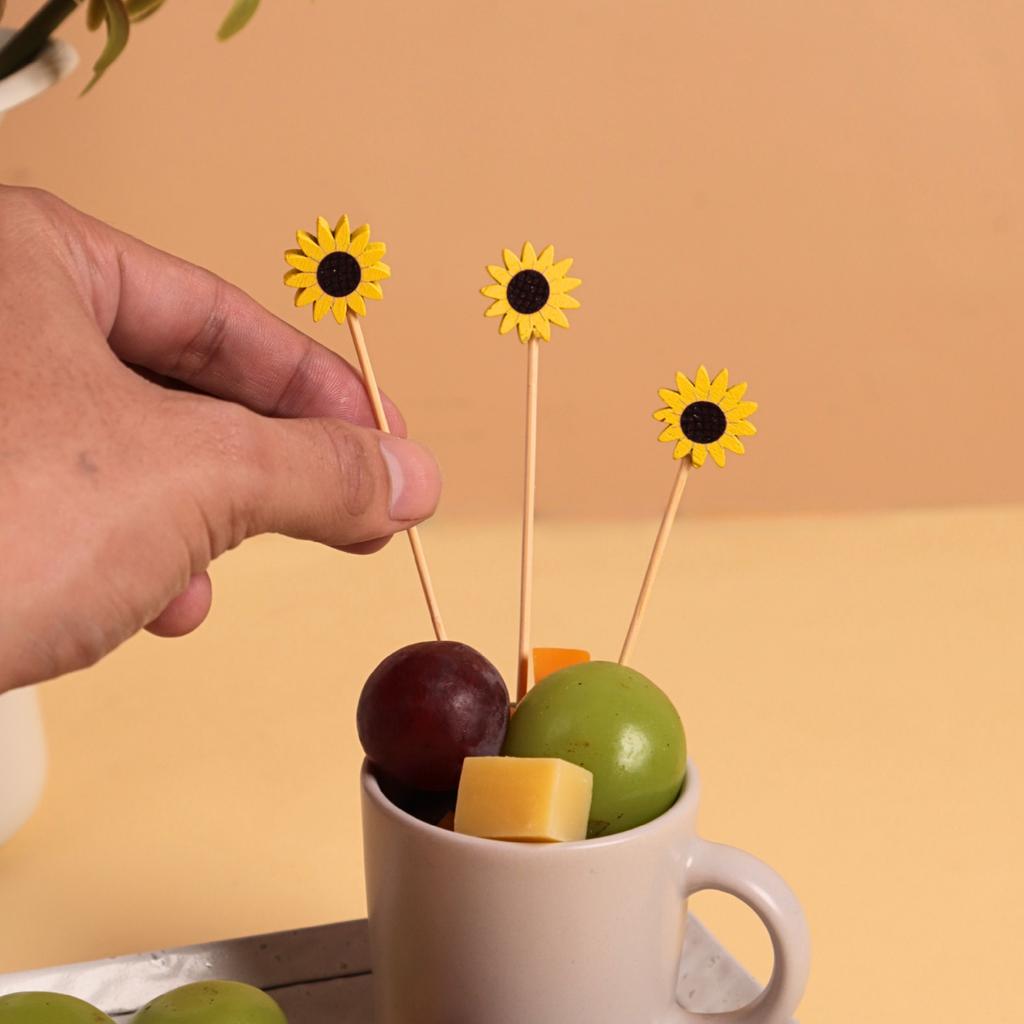 ไม้เสียบดอกทานตะวัน  ยาว 12 ซม.