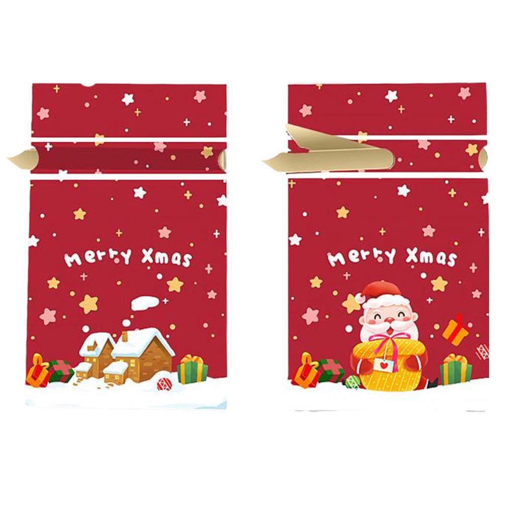 ถุงของขวัญ พร้อมโบว์ ลายคริสต์มาส 02 ขนาด 15x6x23 ซม.