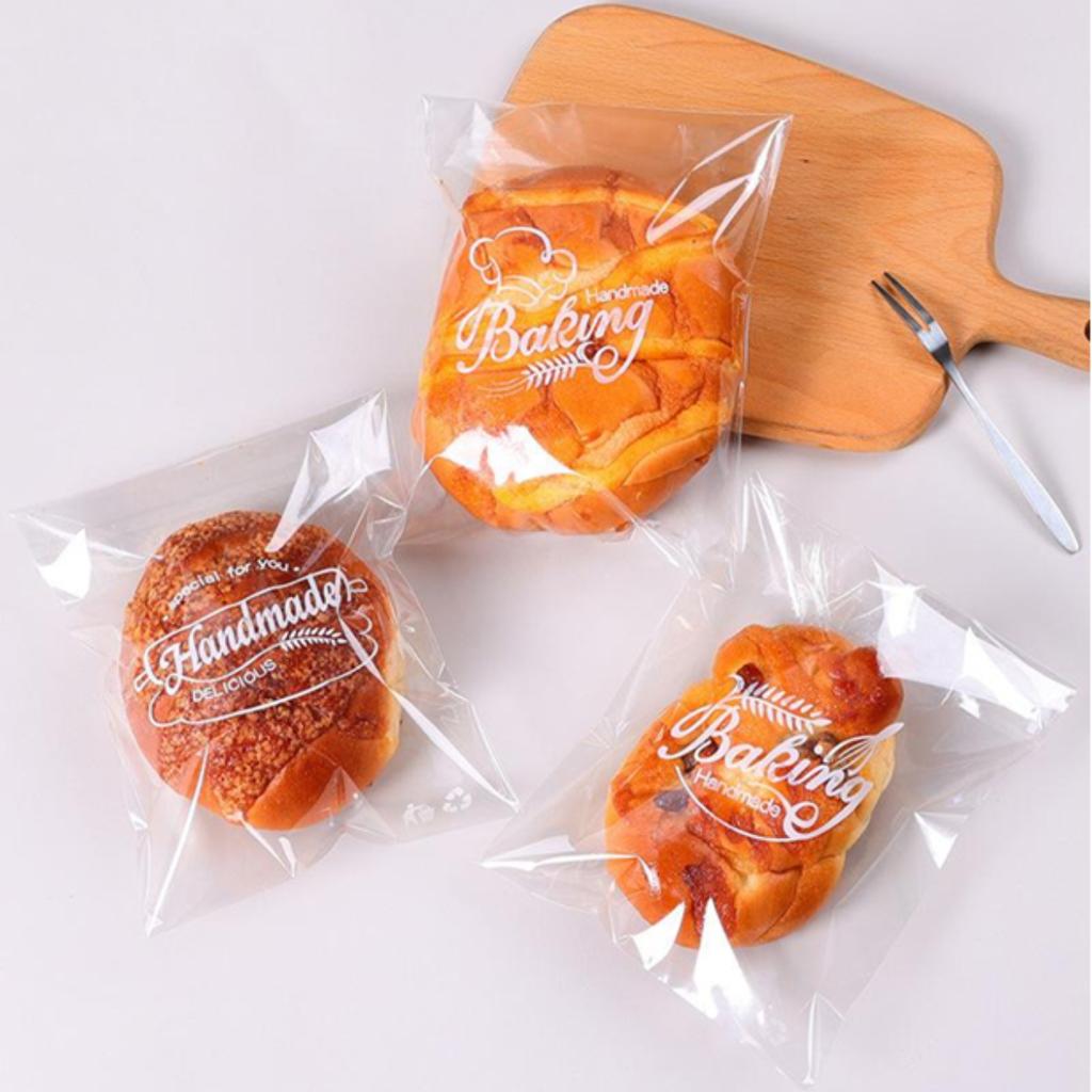 ถุงขนมปังปากกาว ลาย Bakery Handmadeขนาด 15x18 ซม.