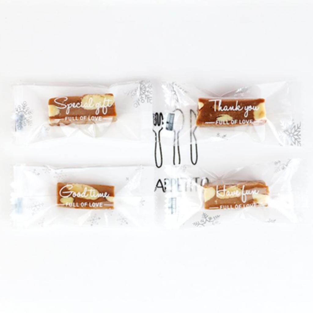 ถุงซีลลูกอมนูกัต ลาย  Snow  ขนาด 4 x 9 ซม.