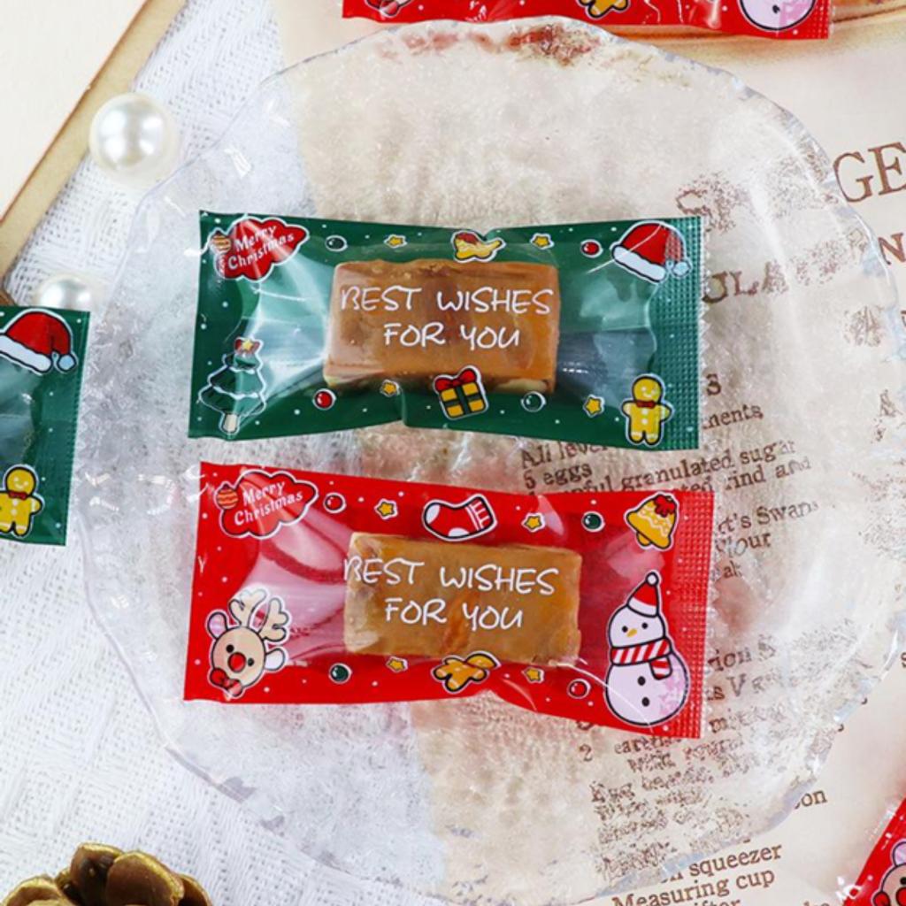 ถุงซีลลูกอมนูกัต ลาย  Christmas 02 ขนาด 4 x 9 ซม.