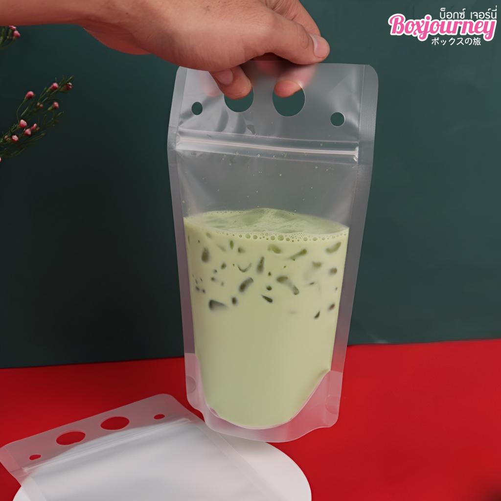 ถุงซิปล็อคใส่น้ำ มีหูหิ้ว 350 ml.