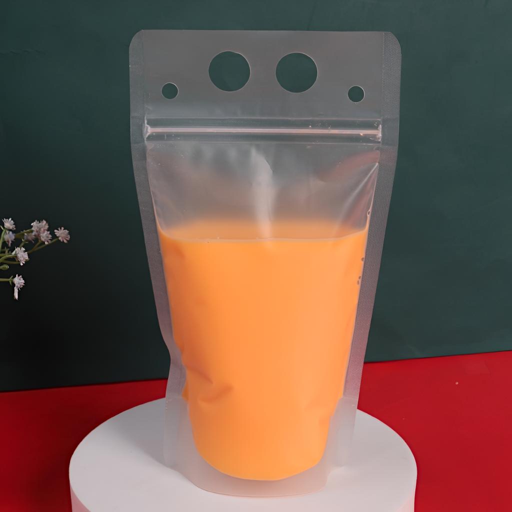 ถุงซิปล็อคใส่น้ำ มีหูหิ้ว 500 ml.