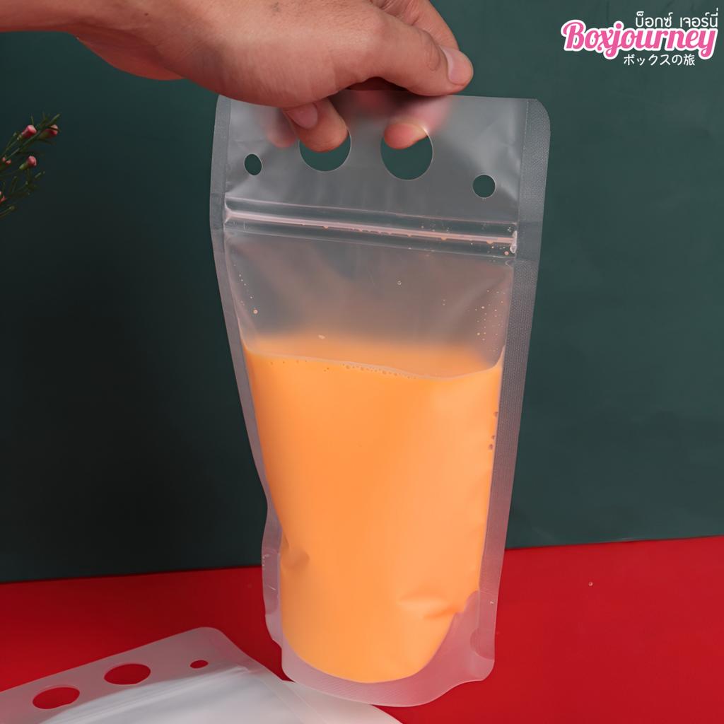 ถุงซิปล็อคใส่น้ำ มีหูหิ้ว 500 ml.