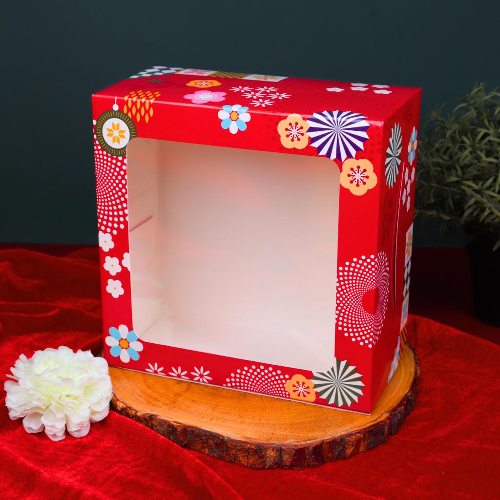 กล่องเค้ก 1 ปอนด์ ลาย Joyful Hana 20.3x20.3x10 ซม.