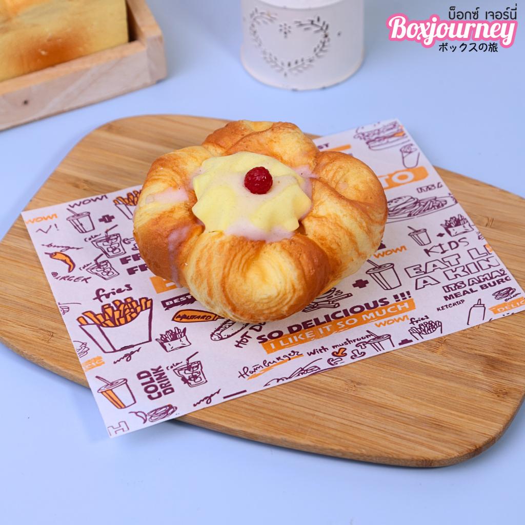 กระดาษรองอาหาร ลายฟาสต์ฟู้ด 6x8 นิ้ว (กันซึม)