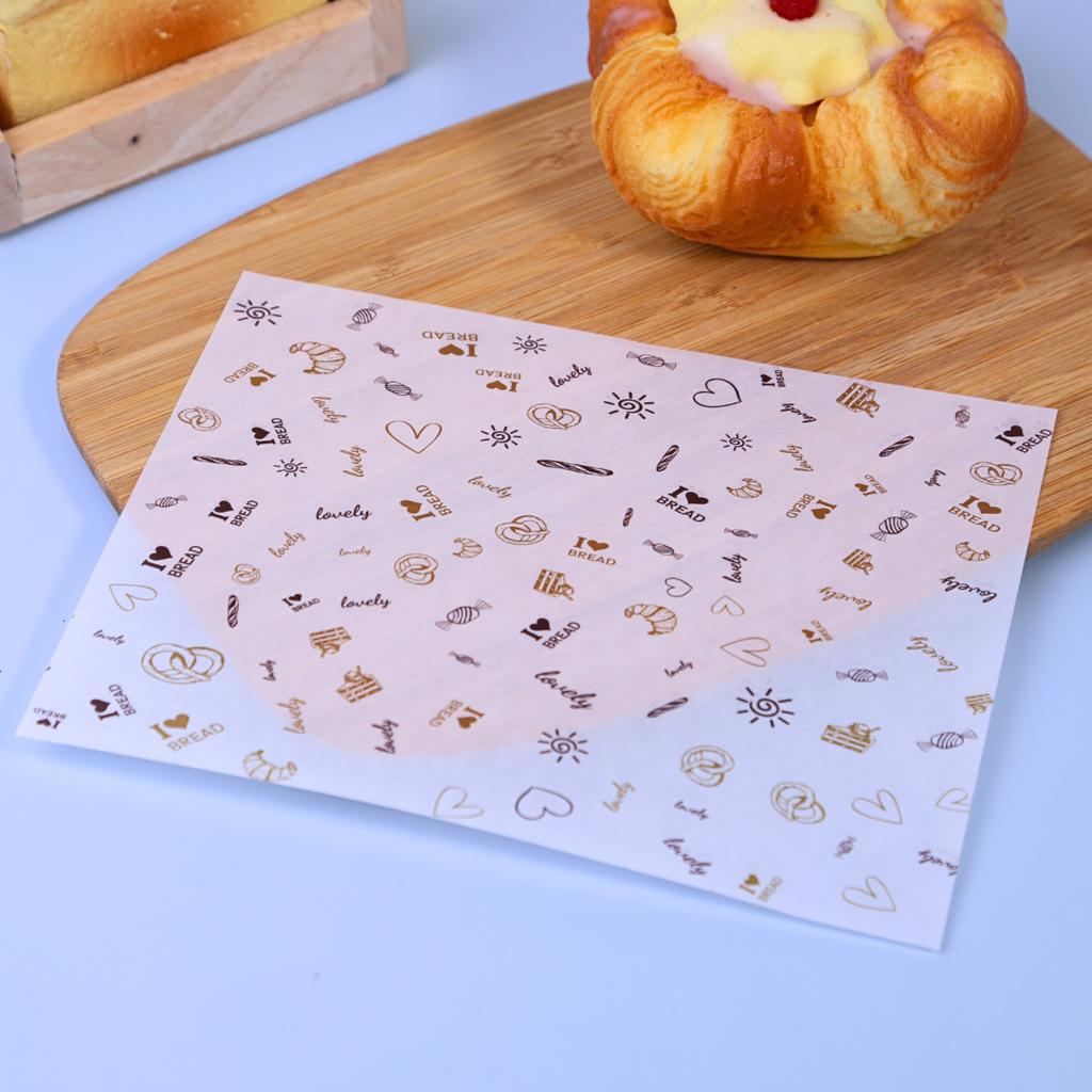 กระดาษรองอาหาร ลายเบเกอรี่ 02  6x8 นิ้ว (กันซึม)