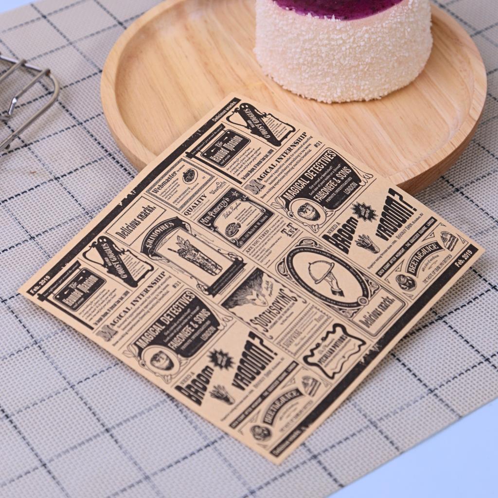 กระดาษรองอาหาร ลายธนบัตร 12x12 ซม. (เคลือบ)