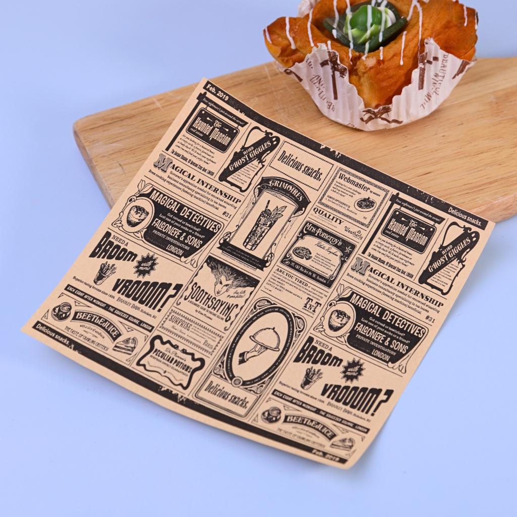 กระดาษรองอาหาร ลายธนบัตร 6x6 นิ้ว (เคลือบ)