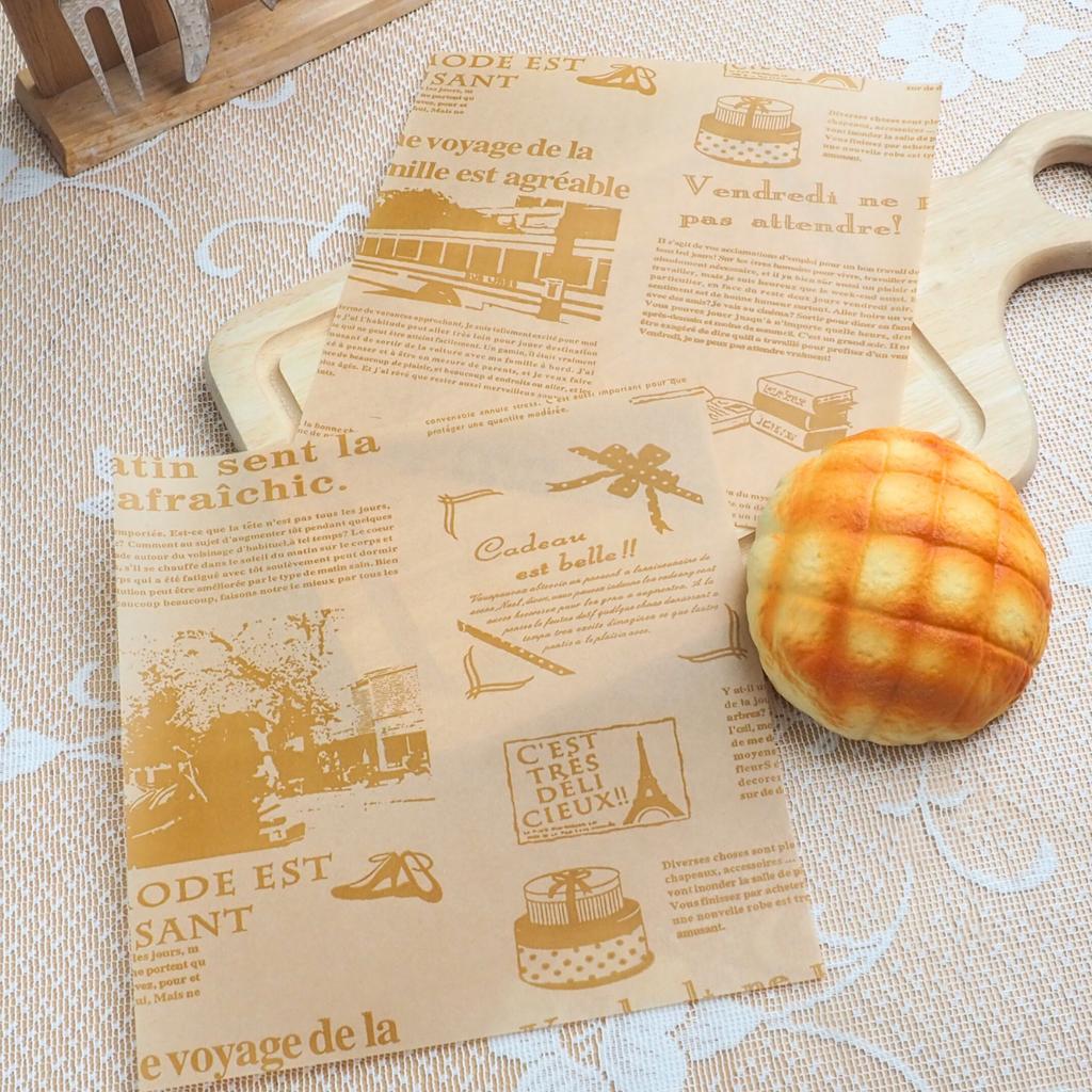 กระดาษห่ออาหาร ลายวินเทจ ขนาด 8 x 8 นิ้ว (เข้าอบได้)