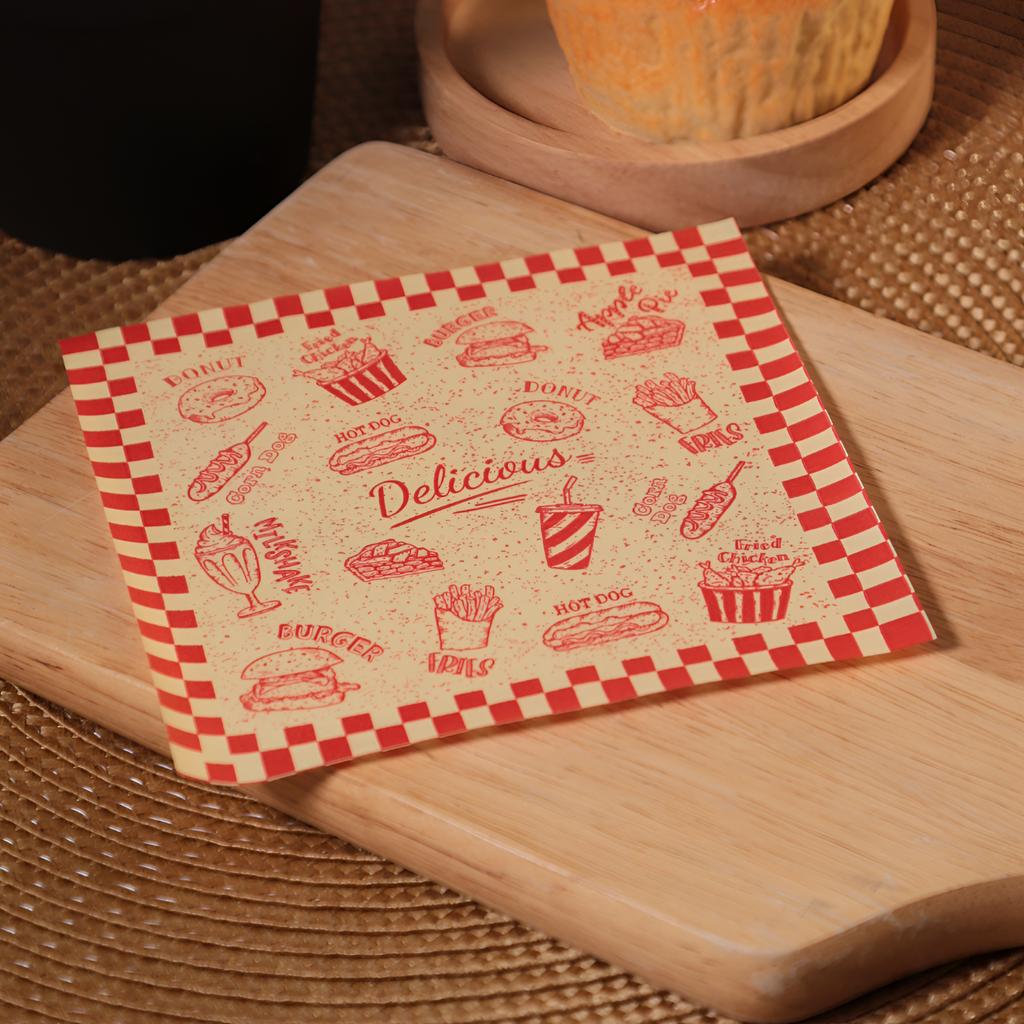 กระดาษรองอาหาร 12x12 ซม. ลาย Delicious Diner 