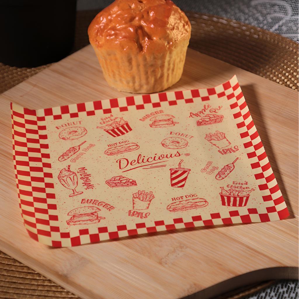 กระดาษรองอาหาร 6x6 นิ้ว ลาย Delicious Diner 
