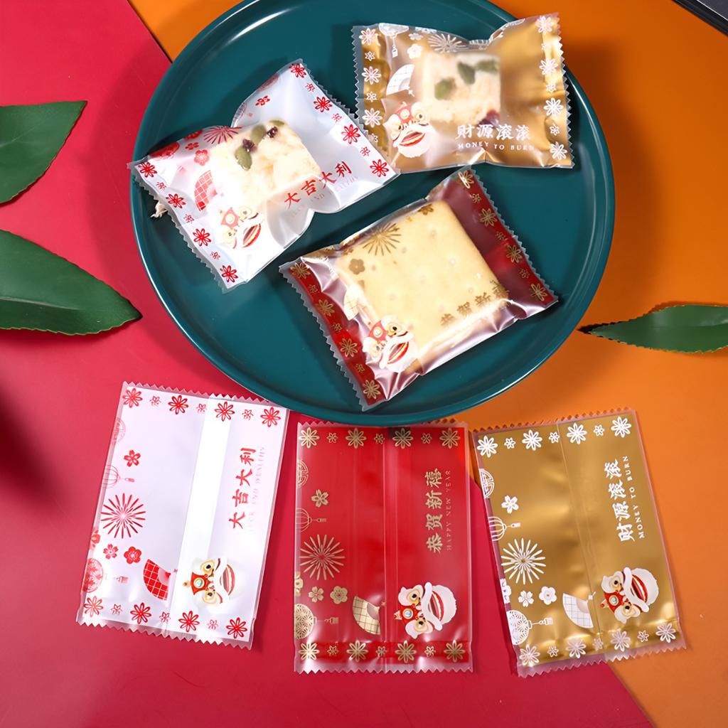 ถุงซีลขนม ลาย มังกรนำโชค ขนาด 7x10 ซม.