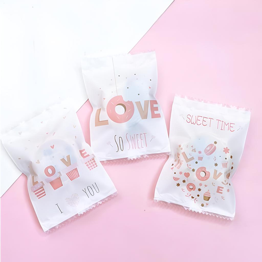 ถุงซีลขนม ลาย Valentine ขนาด 7x10 ซม.