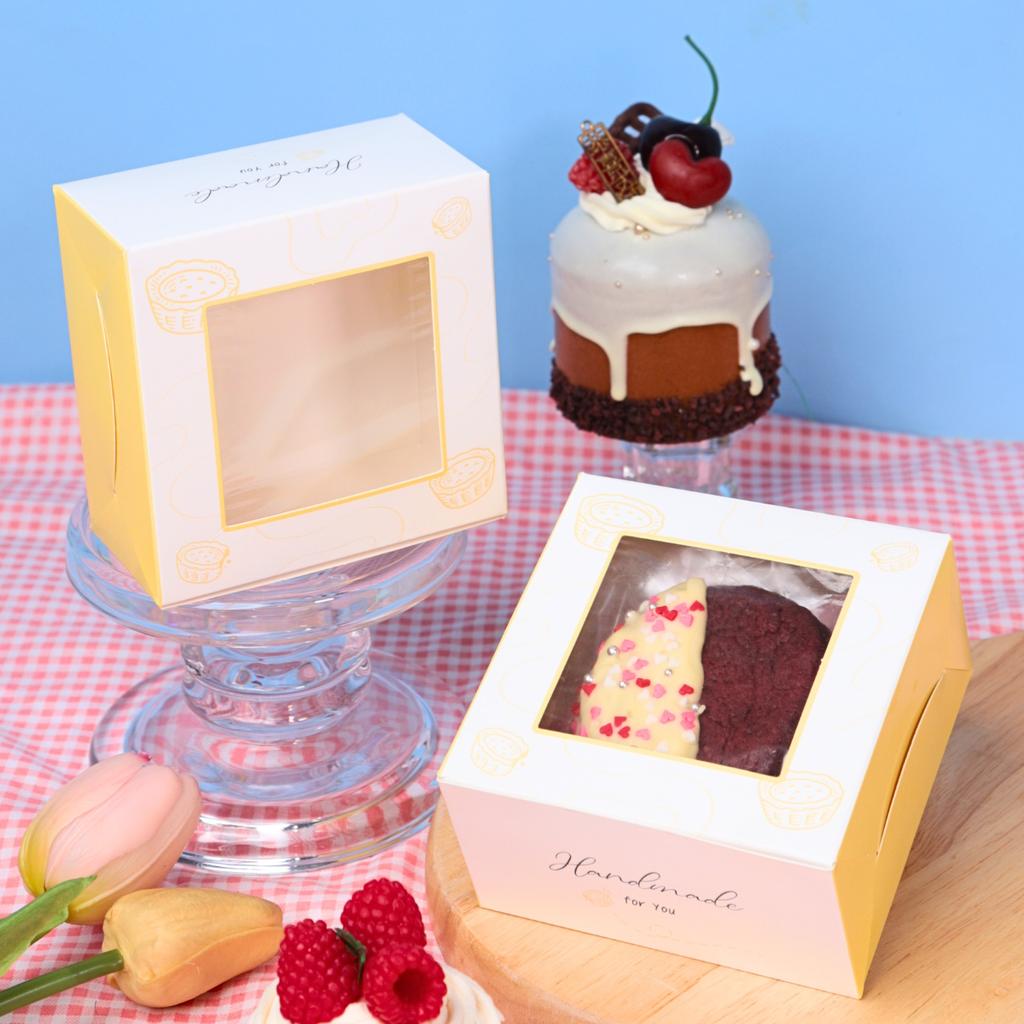 กล่องทาร์ตไข่ 1 ชิ้น ลาย Sunshine Tart 10x10x5.5 ซม.