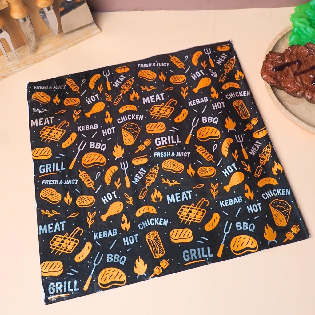 กระดาษอลูมิเนียมฟอยล์ แบบแผ่น ขนาด 30x30 ซม.