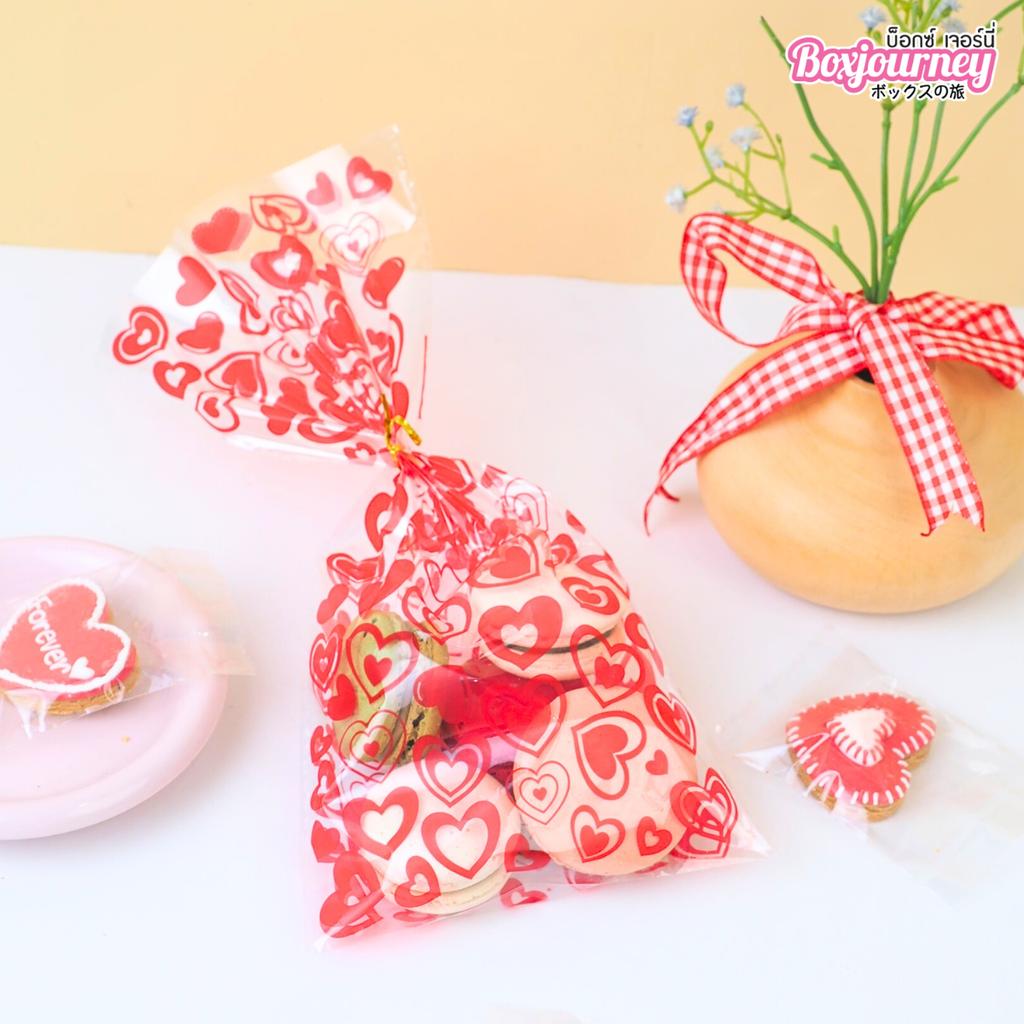 ถุงของขวัญ รูปหัวใจ คละลาย ขนาด 12.5x27 ซม.