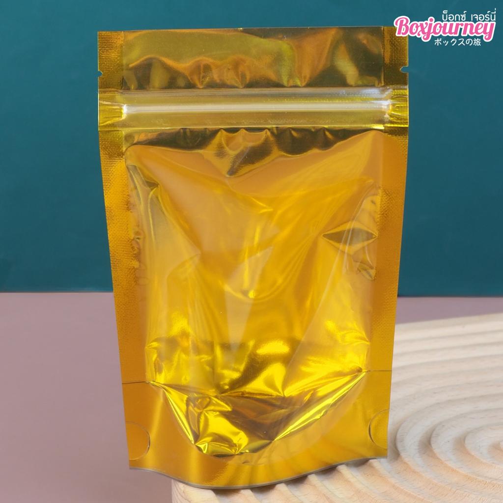 ถุงซิปล็อค สีทอง ขนาด 10x15 ซม.