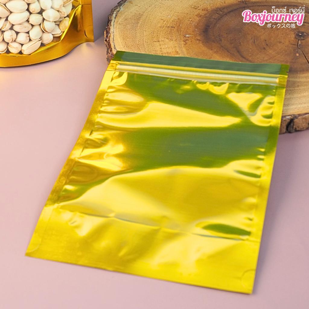 ถุงซิปล็อค สีทอง ขนาด 15x22 ซม.