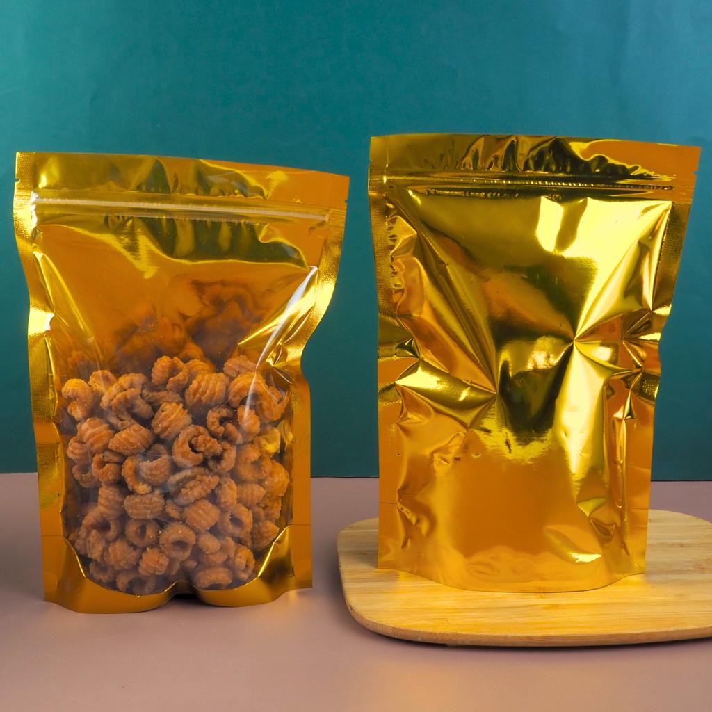 ถุงซิปล็อค สีทอง ขนาด 18x26 ซม.
