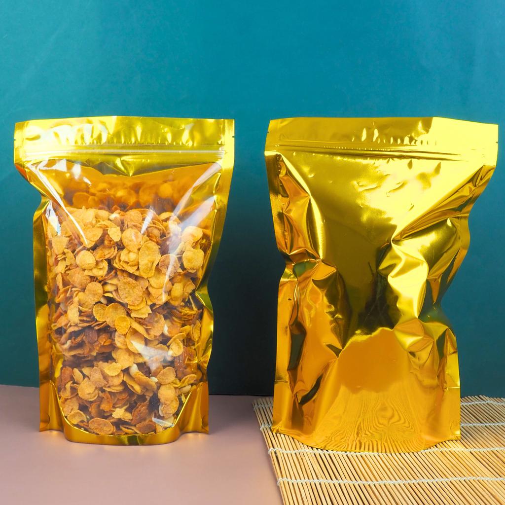 ถุงซิปล็อค สีทอง ขนาด 20x30 ซม.