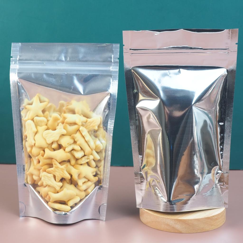 ถุงซิปล็อค สีเงิน ขนาด 12x20 ซม.