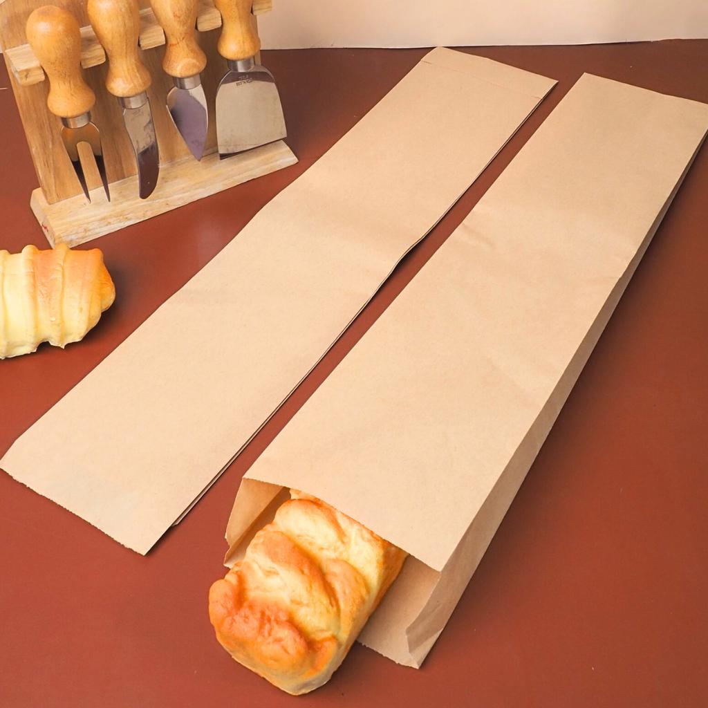ซองใส่ขนมปังฝรั่งเศส Baguette สีน้ำตาล ขนาด 10x45 ซม.