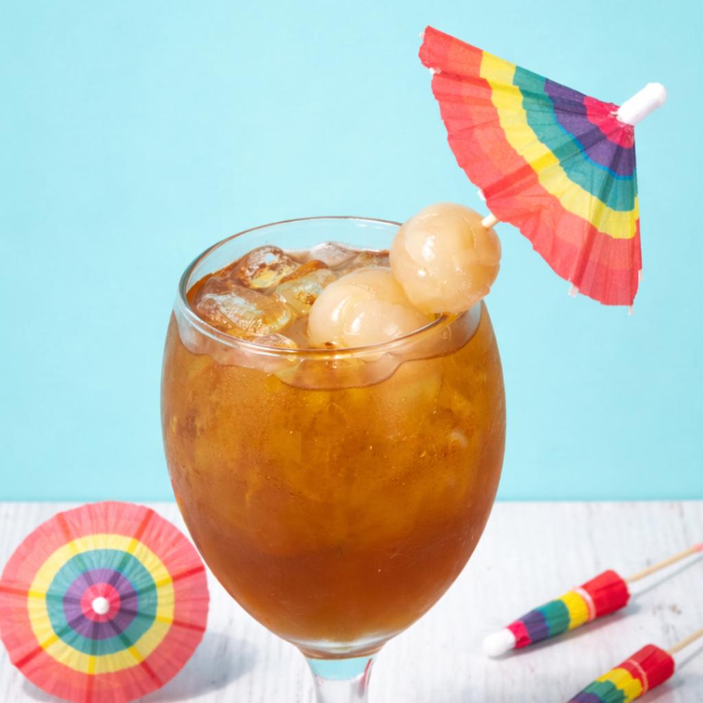 ไม้เสียบ รูปร่มสีรุ้ง  ยาว 10 ซม.